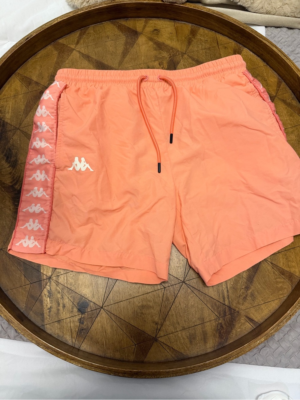Kappa Coral Pink Logo-Tape Swim Shorts